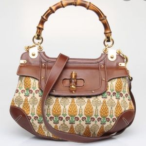 ❌SOLD❌ Vintage Gucci Runway 2005 Pigna Pineapple Bamboo Handbag